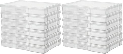 novelinks 12 Pack 5"x7" Clear Photo Storage Boxes and Photo Box Organizers | Photo Storage Containers, Task Boxes for Special Education, Board Game Organizer, Puzzle Storage Box, Picture Organizer in Saudi Arabia