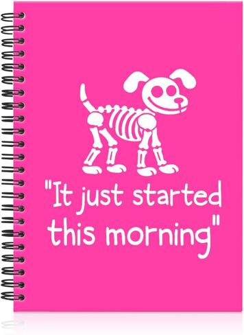 It Just Started This Morning Black Golden Spiral Blank Notebook, Funny Dog Skeleton Journal Gifts for Veterinary Nurse Vet Assistant Animal Lover, Vet Tech Week Gifts for Veterinary Tech in Saudi Arabia