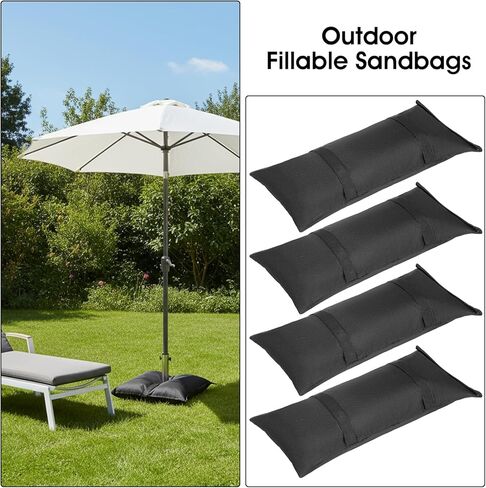 4 Pack 200 LBS Umbrella Base Weights Sandbag Sand Bags for Weight Heavy Duty Weatherproof Fillable Weighted for Outdoor Furniture Patio Umbrella Trampoline Canopy Garden Poolside Accessories in Kuwait