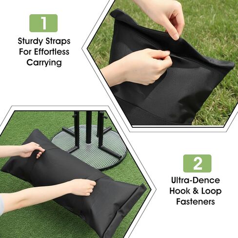 4 Pack 200 LBS Umbrella Base Weights Sandbag Sand Bags for Weight Heavy Duty Weatherproof Fillable Weighted for Outdoor Furniture Patio Umbrella Trampoline Canopy Garden Poolside Accessories in Kuwait