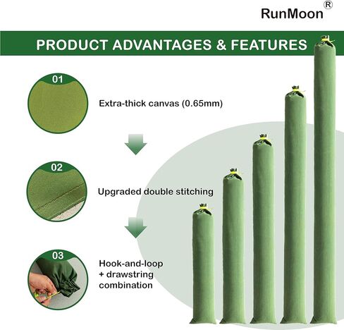 Upgraded Extra-Thick Reusable Flood Sandbags - Double-Stitched Canvas, Leak-Proof Closure | Multiple Sizes (3ft-10ft) for Water Barrier & Flood Protection​ (3ft (Upgraded) 4-Pack) in Saudi Arabia