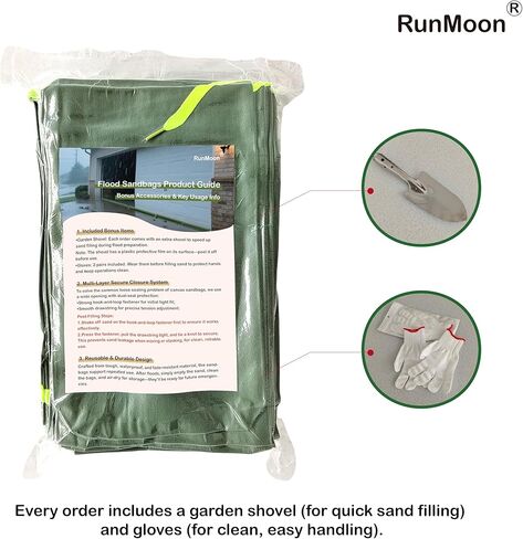 Upgraded Extra-Thick Reusable Flood Sandbags - Double-Stitched Canvas, Leak-Proof Closure | Multiple Sizes (3ft-10ft) for Water Barrier & Flood Protection​ (3ft (Upgraded) 4-Pack) in Saudi Arabia