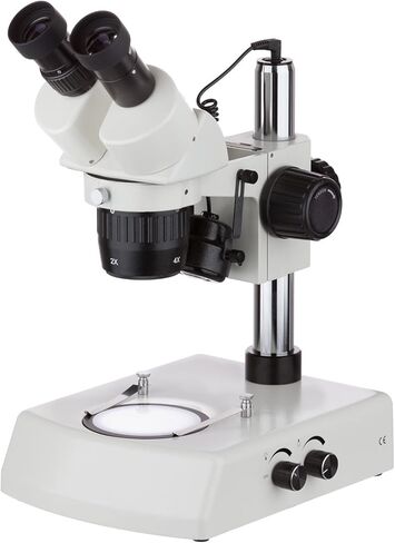 AmScope SWDG-2B24-LED 20X-40X مجهر ستيريو بحامل عمود ويديفيلد فائق مع أضواء LED علوية وسفلية in Kuwait