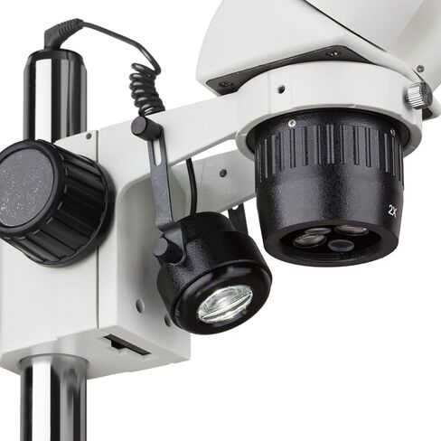 AmScope SWDG-2B24-LED 20X-40X مجهر ستيريو بحامل عمود ويديفيلد فائق مع أضواء LED علوية وسفلية in Kuwait