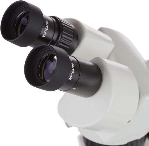 AmScope SWDG-2B24-LED 20X-40X مجهر ستيريو بحامل عمود ويديفيلد فائق مع أضواء LED علوية وسفلية in Kuwait