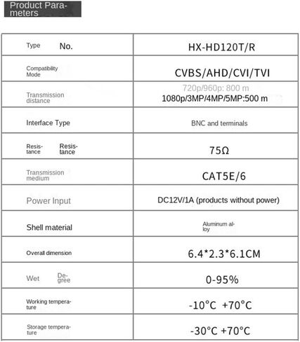 1 Channel Active Video Balun for CCTV Camera Twisted Pair Transmitter BNCLong Range for AHD TVI CVI 5/10MP in Kuwait