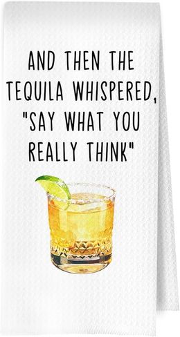 Tequila Gifts Kitchen Towels - Alcohol Gift Decorative Waffle Dish Towels, Tequila Gifts Hand Towels for Bar Pub, Alcohol Tea Towel, 16x24 Inch in Saudi Arabia