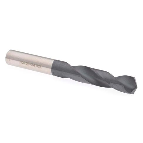 Screw Machine Length Drill Bit, 23/64" (0.3594) Dia, Cobalt, TiAlN Finish, Straight Shank, 135 Degree, 1-3/4" Flute Length, 3-1/16" OAL, Regular Spiral Flute in Saudi Arabia