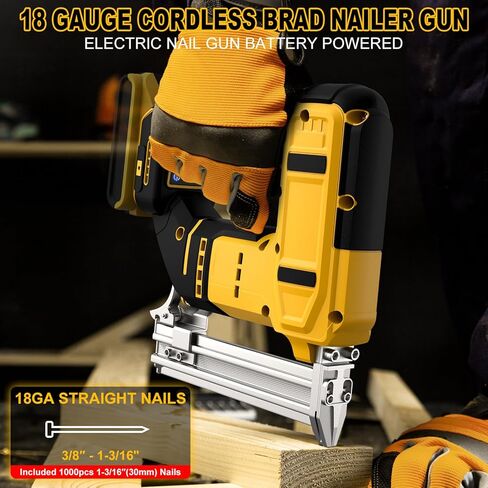 18 Gauge Cordless Brad Nailer for Dewalt 20V MAX Battery, Battery Powered Nail Gun with 1000 Nails, Lightweight Electric Nail Gun for Woodworking, Framing, DIY & Home Improvement (No Battery) in Kuwait