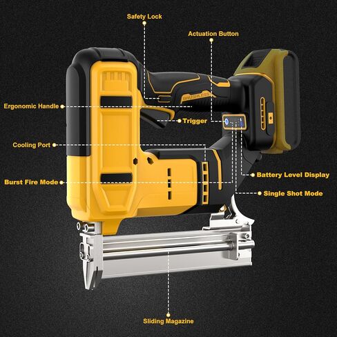 18 Gauge Cordless Brad Nailer for Dewalt 20V MAX Battery, Battery Powered Nail Gun with 1000 Nails, Lightweight Electric Nail Gun for Woodworking, Framing, DIY & Home Improvement (No Battery) in Kuwait