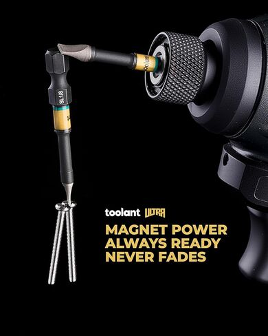 toolant 2 Inch Flat Slotted Bit SL3/16", Magnetic Anti-Slip Impact Screwdriver Bits, 2pcs Impact Steel X2 Driver Bit Set with CNC-Machined Tips for Impact Drivers in Saudi Arabia