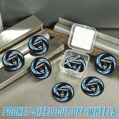KEENTECH 1-1/2" Cut Off Wheels 11 Pack, 1.5" x 1/8" Fiberglass Reinforced Cutting Discs with 1 Mandrels, Rotary Tool Accessories for Metal in Saudi Arabia