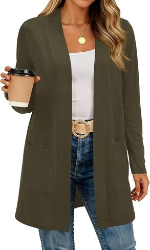 BTFBM Cardigans Long for Women Summer Fall Cloths 2025 خفيفة الوزن غير رسمية مفتوحة شال جيوب كارديجان in Saudi Arabia