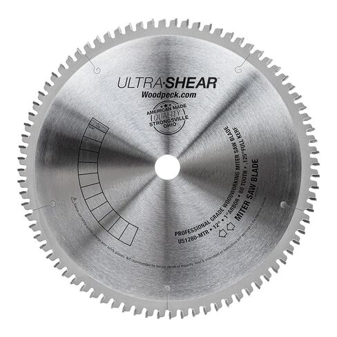 12 Inch Miter Saw Blade, 80T, 1" Arbor, 1/8" Kerf, USA Made, Optimized 80 Tooth Geometry for Crosscuts & Miters - US1280-MTR in Saudi Arabia