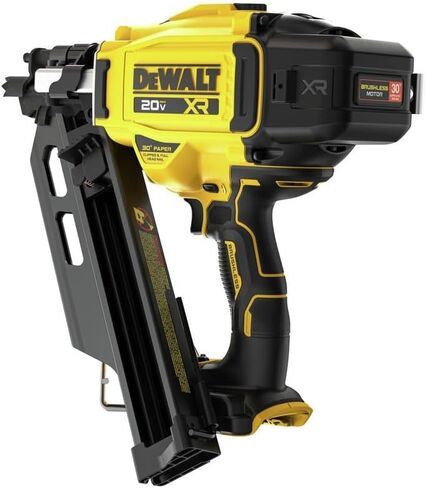 DEWALT 20V MAX XR ورق بدون فرش ببطارية ليثيوم أيون ومجمع بمسمار تأطير لاسلكي بدرجة 30 درجة (الأداة فقط) in Kuwait