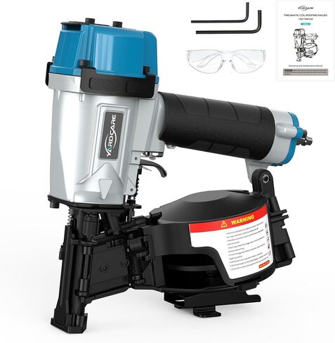 CRN45 Pneumatic Coil Roofing Nailer,15 Degree 7/8″ to 1-3/4″Roofing Nail Gun, 120 Coil Capacity, 70-120 PSI Pistolas de Roofing for Asphalt Roofing Shingles Wooden Cases in Saudi Arabia