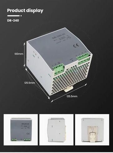 DIN Rail Switching Power Supply 240w 24V 10A Single Output AC/DC Input SMPS DR240w-24v Suitable for CNC CCTV LED Lights in Saudi Arabia