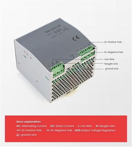 DIN Rail Switching Power Supply 240w 24V 10A Single Output AC/DC Input SMPS DR240w-24v Suitable for CNC CCTV LED Lights in Saudi Arabia