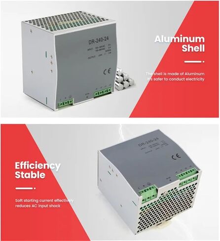DIN Rail Switching Power Supply 240w 24V 10A Single Output AC/DC Input SMPS DR240w-24v Suitable for CNC CCTV LED Lights in Saudi Arabia