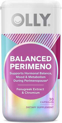 OLLY Balanced Perimeno Capsules, Supports Hormonal Balance, Mood & Metabolism During Perimenopause,* Fenugreek Extract, Chromium, 30 Day Supply - 30 Count in Saudi Arabia