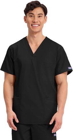 Cherokee Scrubs for Women and Men Unisex V-Neck Nursing Scrub Top with 3 Pockets, Side Vents & Easy Care Fabric - 4876 in Saudi Arabia