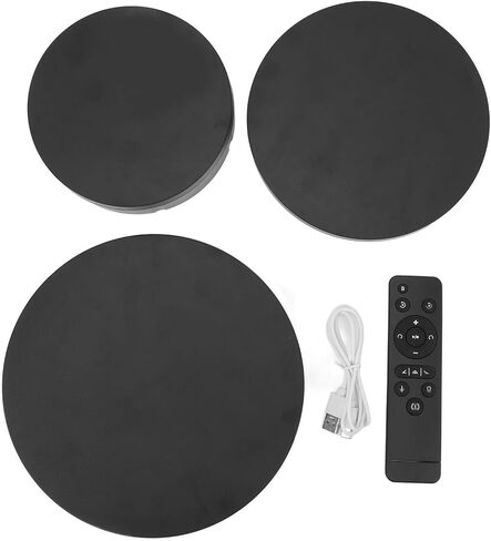 Cocoarm Electric Turntable, Rotating Turntable with 360 and Remote Control for Photo Products, Jewelry and Collectibles, Including 3 Replacement Covers in Saudi Arabia