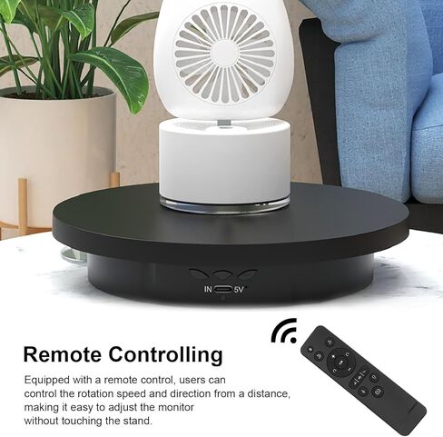 Cocoarm Electric Turntable, Rotating Turntable with 360 and Remote Control for Photo Products, Jewelry and Collectibles, Including 3 Replacement Covers in Saudi Arabia