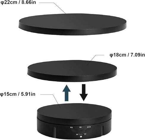 Cocoarm Electric Turntable, Rotating Turntable with 360 and Remote Control for Photo Products, Jewelry and Collectibles, Including 3 Replacement Covers in Saudi Arabia
