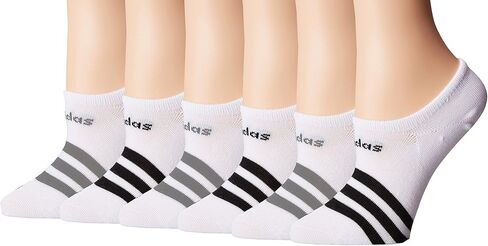 Adidas Womens Superlite No Show Socks (حزمة 6) ، أسود/أونكس ، متوسط in Kuwait