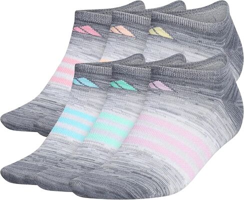 Adidas Womens Superlite No Show Socks (حزمة 6) ، أسود/أونكس ، متوسط in Kuwait