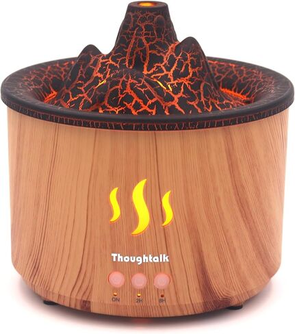 Fire Flame Essential Diffuser, Aromatherapy Oil Diffuser, Fireplace Humidifier, 200ml Cool Mist Ultrasonic Fragrance Aroma Humidifier for Home, Bedroom, Auto-Off, Premium 2 Colors Changing Light. in Saudi Arabia