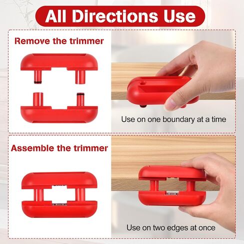 Banding Trimmer with Tungsten Carbide Blades,Hand Planer Edge Bander for Burrs,Edge Banding Trimmer Quad Trimmer for Trimming Edge Band,Edge Banding Cutter for PVC ABS Melamine,Red in Saudi Arabia