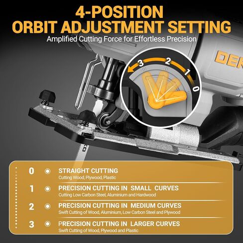 6.7-Amp Jig Saw Corded: Electric Jigsaw Tool Power Jig Saws for Wood Cutter with 6 Variable Speed Up to 3000 SPM, 4 Orbital Settings, LED Light & ±45° Bevel Cutting, Tool-Free Blade Change in Saudi Arabia