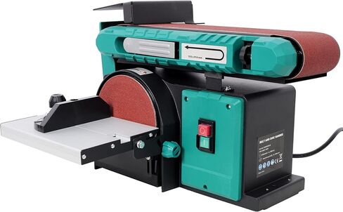 4x36in Belt with 6in Disc Sander Benchtop Model Featuring 0-90° Tilt Capability and Quick Grit Change Green Industrial Design in Saudi Arabia