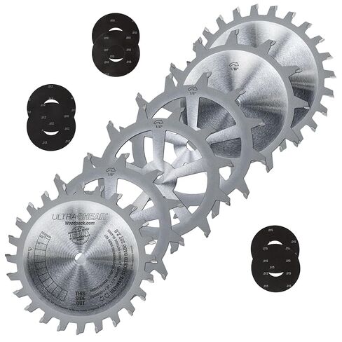 Ultimate Stacked Dado Set 2.0 for Table Saws, 8 Inch, Four 12-Tooth Chippers + Flat Top Outside Blades for Smooth Flat-Bottom Dados in Exposed Joinery – Made in USA USDADO8-FT-2 in Saudi Arabia