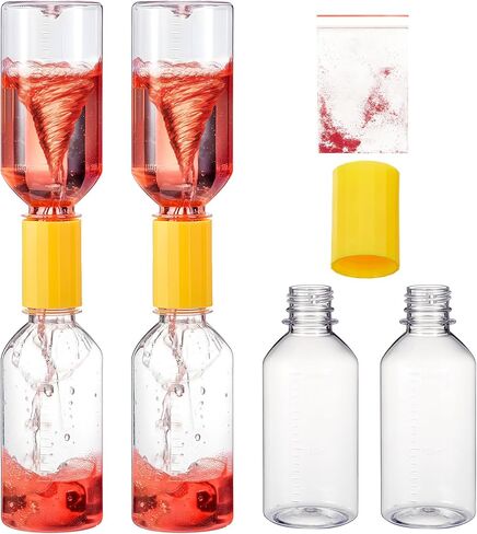 2 Sets Tornado Makers, Plastic Cyclone Tube Vortex Connector, Tornadoes in a Bottle, Mini Hurricane Water Vortex Makers for Scientific Experiments Test Nature Gift in Saudi Arabia