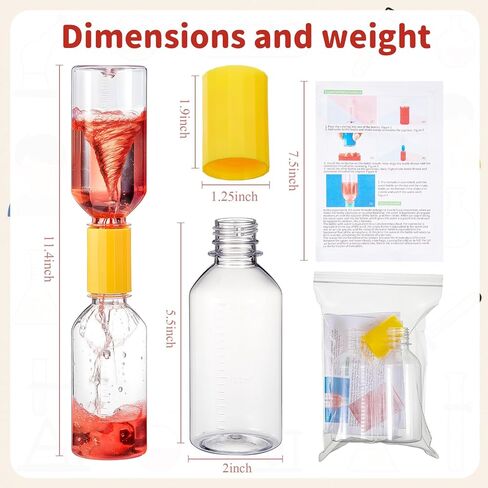 2 Sets Tornado Makers, Plastic Cyclone Tube Vortex Connector, Tornadoes in a Bottle, Mini Hurricane Water Vortex Makers for Scientific Experiments Test Nature Gift in Saudi Arabia