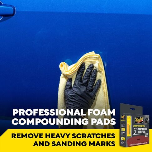 وسادات إسفنجية مركبة مقاس 5 بوصات من Meguiar - M5CFP2 - وسادة قطع إسفنجية احترافية، تستخدم مع مركب Meguiar لإزالة العيوب الثقيلة وعلامات الصنفرة والخدوش، وسادة آلة للتركيب، عبوتان in Saudi Arabia