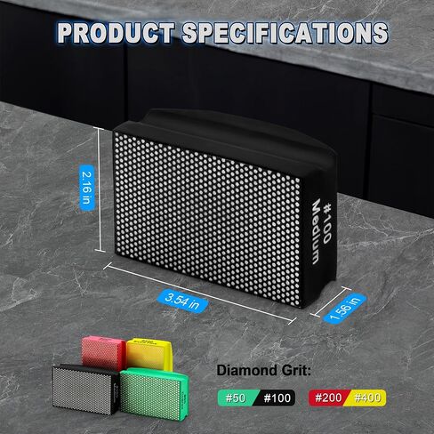 وسادات تلميع ماسية، 4 قطع من وسادات الألماس الاحترافية وطويلة الأمد للخرسانة والسيراميك والحجر والرخام لطحن وتلميع الأسطح in Kuwait