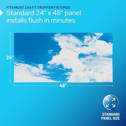 أغطية إضاءة فلورسنت سحابية مكونة من 4 قطع من KASTLITE لأضواء السقف في الفصول الدراسية - أغطية سماء مغناطيسية مقاس 2 × 4 قدم - لوحات توزيع إضاءة المكتب المزخرفة، كوة صناعية مهدئة، ديكور المعلم in Kuwait
