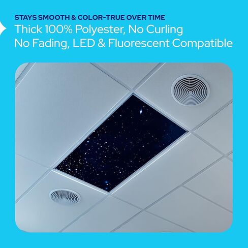 أغطية إضاءة فلورسنت سحابية مكونة من 4 قطع من KASTLITE لأضواء السقف في الفصول الدراسية - أغطية سماء مغناطيسية مقاس 2 × 4 قدم - لوحات توزيع إضاءة المكتب المزخرفة، كوة صناعية مهدئة، ديكور المعلم in Kuwait