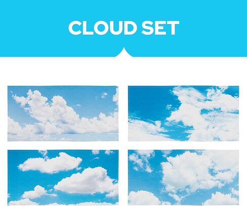 أغطية إضاءة فلورسنت سحابية مكونة من 4 قطع من KASTLITE لأضواء السقف في الفصول الدراسية - أغطية سماء مغناطيسية مقاس 2 × 4 قدم - لوحات توزيع إضاءة المكتب المزخرفة، كوة صناعية مهدئة، ديكور المعلم in Kuwait