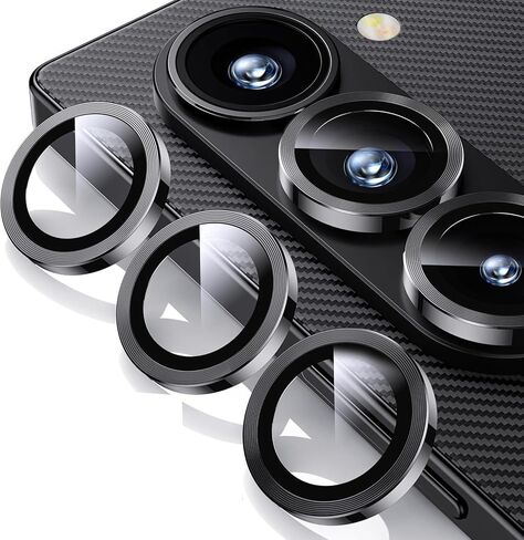 2 Set for Samsung Galaxy Z Trifold 5G Camera Lens Protector, 9H Tempered Glass Camera Cover Protector Metal Ring Decoration Accessories (Black) in Saudi Arabia