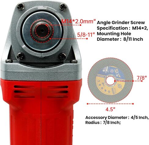مجموعة طاحونة زاوية لاسلكية DOGTOOTH Max 21V 4-1/2 بوصة مع بطاريتين 2 * 4.0 أمبير، متوافقة مع بطارية ماكيتا 18 فولت، محرك بدون فرش، بحد أقصى 10000 دورة في الدقيقة، شاحن، 4 أقراص قطع وطحن وحقيبة حمل in Kuwait