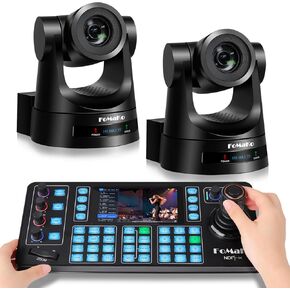 FoMaKo PTZ Camera HDMI, AI Auto-Tracking Gen 3, 20x Optical Zoom,NDI PTZ Camera Controller KC608N,for Versatile Important Events Like University Graduation Ceremonies (FMK20SDIX2+KC608N) in Saudi Arabia