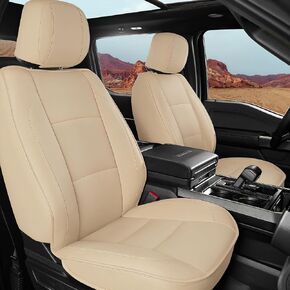 أغطية مقعد السيارة لعام 2015-2025 Ford F150 Supercrew & 2017-2025 F250/F350/F450 Super Duty Crew Cab XL XLT Lariat King Ranch | أغطية المقعد مجموعة كاملة لشاحنات بيك آب (أسود) in Kuwait