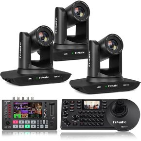 FoMaKo K30NS 4K 30x Optical Zoom PTZ Camera with NDI 6 & NDI HX3, AI Auto-Tracking Gen 3, for Church and Exhibition Live Streaming Including Art Exhibition,PTZ Bundle（K30NSX3+M4+KC608 Pro in Kuwait