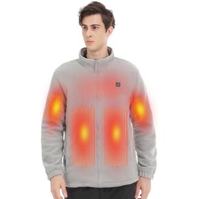 Heated Jacket Polar Fleece for Men Women with Battery Pack 7.4V, 6 Heating Zones, Heating Electric Hoodie for Winter in Saudi Arabia