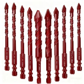 مجموعة رؤوس مثقاب غريب الأطوار برأس ملتوي أحمر خاص 10 قطع، لقمة مثقاب لبلاط البورسلين للزجاج والطوب والبلاستيك والأسمنت والخشب والسيراميك والمعادن والرخام (3/16 بوصة إلى 1/2 بوصة). in Kuwait