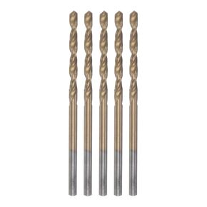 Generic 5 قطع تويست لقم 2.5 ملم مطلي بالتيتانيوم (HSS-E) M42 فولاذ عالي السرعة 8٪ كوبالت مستقيم عرقوب للفولاذ المقاوم للصدأ وسبائك الألومنيوم المعدنية in Kuwait